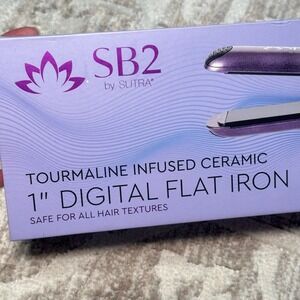 SB2 by SUTRA 1" Tourmaline-Infused Ceramic Flat Iron Hair Straightening NIB